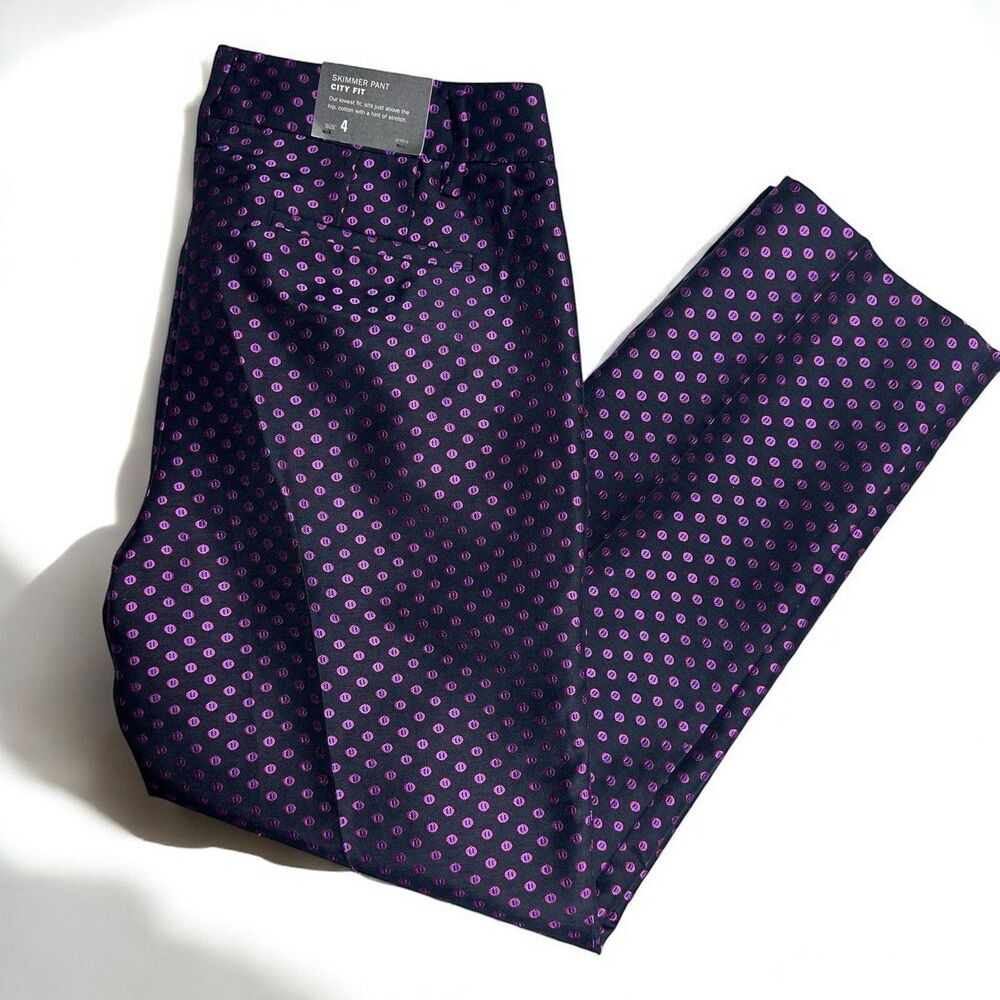 J Crew Pants Women’s 4 Skimmer Ankle City Fit Multi Dot Stretch Career Casual